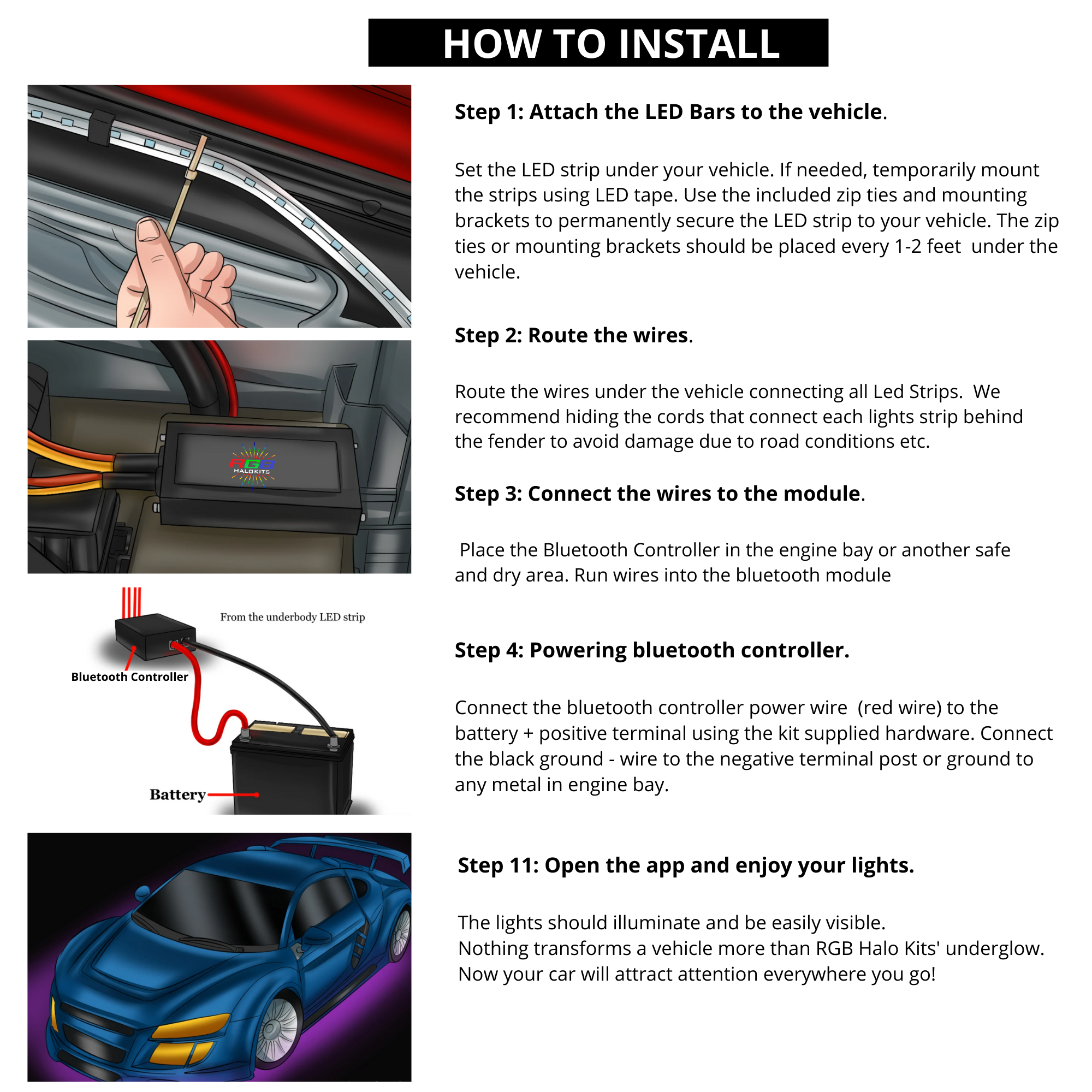 Flow Color Chasing Aluminum Underglow Install Guide